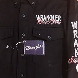 Wrangler size NWT xl boys 14/16 button down Wrangler rodeo team cotton shirt